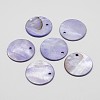Dyed Natural Flat Round Shell Pendant SHEL-P003-07-2