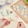 10Pcs 10 Styles Flower Printed Felt Necklace Display Cards DIY-SC0033-86C-3