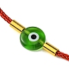 Lampwork Evil Eye & Brass Beaded Bangle BJEW-A008-01C-2