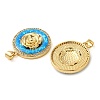 Rack Plating Brass Micro Pave Cubic Zirconia Pendants KK-P268-11B-G-3