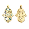 Brass Pave Cubic Zirconia  Pendants KK-Z028-19G-2