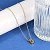 Ion Plating(IP) 304 Stainless Steel Pendant Necklaces NJEW-R050-01G-04-3