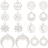 SUNNYCLUE 16Pcs 8 Style 304 Stainless Steel Charms STAS-SC0008-36-1-1