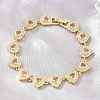 Brass Pave Cubic Zirconia Heart Tennis Bracelets for Women KK-CBA68DA-09G-02-3