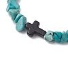 Synthetic Turquoise Chips Stretch Bracelets for Women Men BJEW-JB11341-06-3