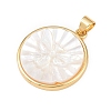 Natural White Shell Flat Round Pendants KK-F919-42B-G-3