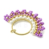 Glass Seed Beaded & Brass Linking Rings Pendnats PALLOY-MZ01340-01-2