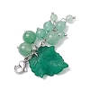 Grape Natural Green Aventurine Pendant Decorations HJEW-TA00266-03-4