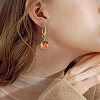 Lampwork Persimmon Dangle Earrings EJEW-TA00227-3