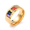Rainbow Pride Finger Ring RJEW-M140-02G-3