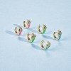 Cubic Zirconia Snake Hoop Earrings with Enamel EJEW-SZ0001-87B-4