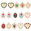30Pcs 15 Styles Alloy Enamel Pendants FIND-SC0023-25-1