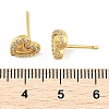 Brass Micro Pave Clear Cubic Zirconia Stud Earrings EJEW-R016-26G-05-5