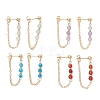 4 Pairs 4 Styles Natural Agate & Amethyst & Apatite & Green Aventurine Dangle Stud Earrings EJEW-TA00801-3