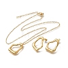 Irregular 304 Stainless Steel Pendant Necklace & Stud Earrings Sets for Women SJEW-E052-01G-4