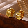 Brass Micro Pave Clear Cubic Zirconia Hoop Earrings for Women EJEW-T058-01A-G-1