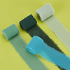 4 Rolls 4 Colors Polyester Raw Edged Ribbon OCOR-NB0001-81A-4