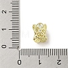 Brass Micro Pave Clear Cubic Zirconia Spacer Beads KK-K371-23G-3