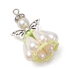 Pearlized Glass Pearl Beads  Pendants PALLOY-MZ00487-4