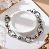 Tarnish Resistant 304 Stainless Steel Round Link Chain Bracelets BJEW-I293-01P-1