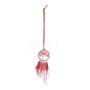 Iron Woven Web/Net with Feather Pendant Decorations LS-AJEW-P097-11-1
