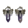 Natural Mixed Stone Faceted Pointed Bullet Big Pendants G-Q165-01AS-2