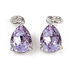 Teardrop Brass Glass Charms KK-L240-06P-01-1