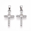 Brass Micro Pave Cubic Zirconia Pendants KK-T070-77P-1