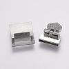 304 Stainless Steel Magnetic Clasps Rhinestone Settings STAS-E144-128P-4