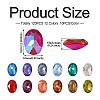 120Pcs 12 Colors Transparent Pointed Back Resin Rhinestone Cabochons KY-CW0001-01-5