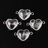 Natural Quartz Crystal Love Heart Pendants G-T138-205C-P-1