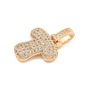 Brass Micro Pave Clear Cubic Zirconia Pendants KK-B099-01G-T-2