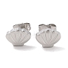 304 Stainless Steel Shell Shaped Stud Earrings for Women EJEW-G389-01P-1
