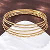 5Pcs 304 Stainless Steel Bangle Set for Women BJEW-S162-01A-G-2