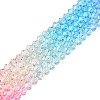 Gradient Color Baking Painted Glass Bead Strands DGLA-A039-T4mm-A08-4