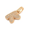 Brass Micro Pave Clear Cubic Zirconia Pendants KK-B099-01G-K-2