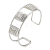 Non-Tarnish 304 Stainless Steel Wide Textured Open Cuff Bangles BJEW-Q348-05P-01-1