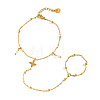 Saint Patrick's Day 304 Stainless Steel Four-Leaf Clover Slave Bracelets XA8249-5