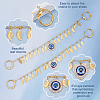 Alloy & Resin & Rhinestone Evil Eye Charm Shoe Decoration Chain FIND-AB00024-02-3