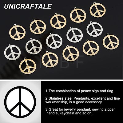 Unicraftale 20Pcs 2 Colors 201 Stainless Steel Pendants STAS-UN0032-02-1