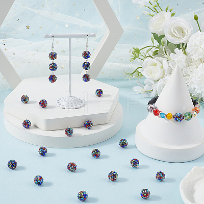 100Pcs Polymer Clay Pave Rhinestone Beads RB-SC0001-14-1