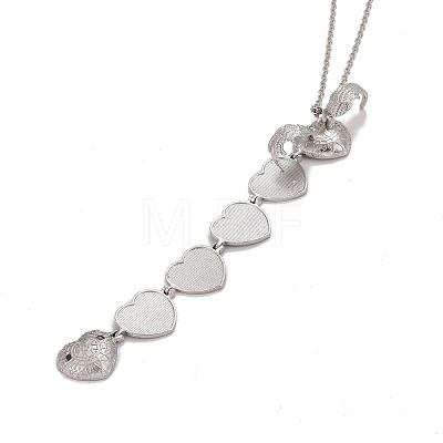 Heart Expanding Photo Locket Pendant Necklace for Women Men NJEW-SZ0001-40B-1