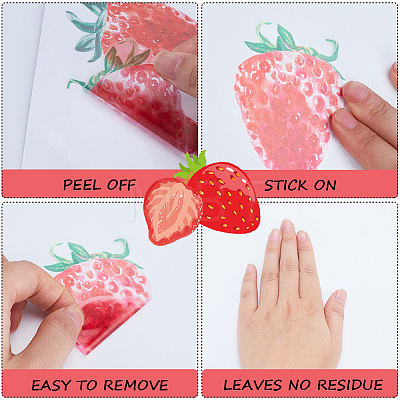PVC Self Adhesive Fruit Decorative Stickers DIY-WH0304-806-1
