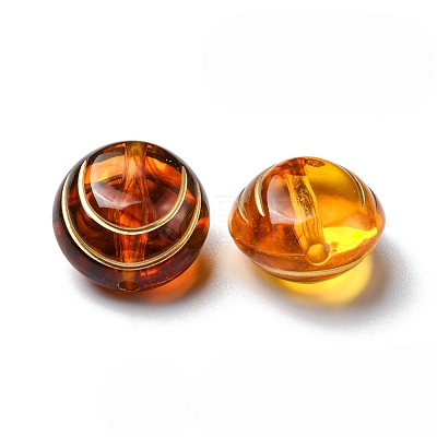 Imitation Amber Transparent Acrylic Beads X-MACR-D071-02E-1