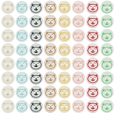 200Pcs 2-Hole Resin Buttons BUTT-TA0001-60C-1