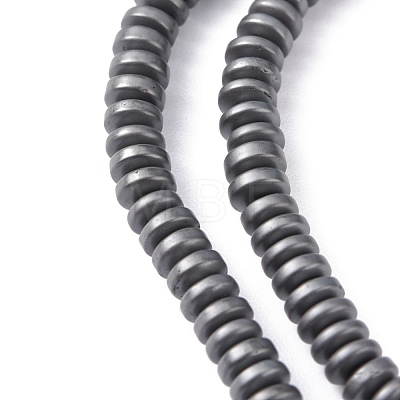 Matte Style Electroplate Non-magnetic Synthetic Hematite Flat Round Beads Strands X-G-M007-77-1