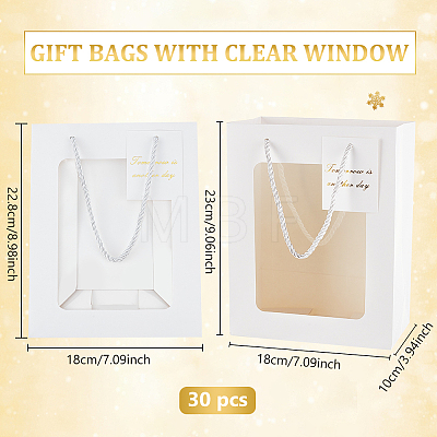 Rectangle Paper Gift Bags ABAG-WH0044-50-1