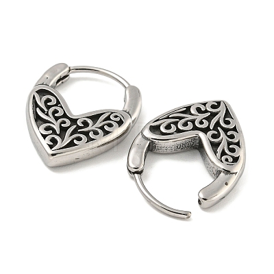 316 Surgical Stainless Steel Hoop Earrings EJEW-D096-07D-AS-1