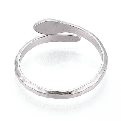304 Stainless Steel Cuff Rings Components STAS-N113-08P-1