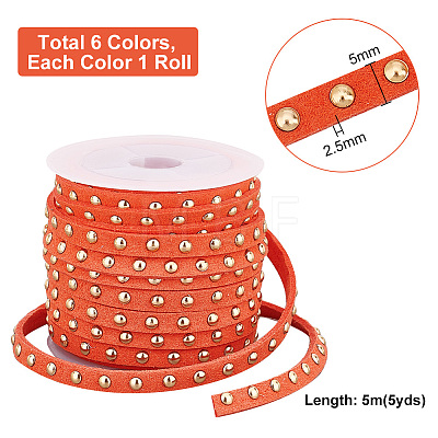   6 Rolls 6 Colors Faux Suede Cord LW-PH0002-26A-1
